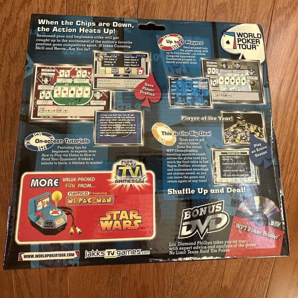 2004 World Poker Tour WPT Plug & Play TV Game Platinum Version Jakks New In Box‎